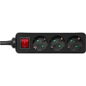 Deltaco GT-0362 power extension 3 AC outlet(s) Indoor Black