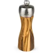 Peugeot FIDJI Salzmühle, Olivenholz, Einzigartige Mühle mit individuell einstellbarem Mahlgrad, Größe: 15 cm