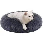 OEM Hundebett mit langem Plüsch und Anti-Slip - Dunkelgrau
