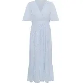 Kaffe Midikleid "Damen Kleid KAlorinda", Damen, Gr. 40, N-Gr, blau (kentucky blau, schwarz dot), Obermaterial: 100% Polyester PES., Kleider Midikleid