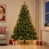 Syfax Künstlicher klappbarer Weihnachtsbaum 210 cm 300 LEDs