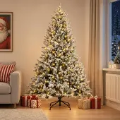 Syfax Künstlicher klappbarer Weihnachtsbaum 180 cm 300 LEDs