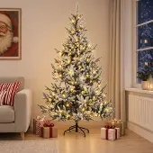 Syfax Künstlicher klappbarer Weihnachtsbaum 180 cm 300 LEDs