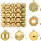 vidaXL Weihnachtskugelset 75 stk. Gold 6 cm Polystyrol 42050650