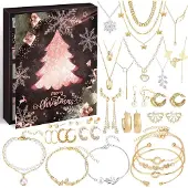 Merkloos Adventskalender Damen und Mädchen, 24 Schmuckstücke, 2026, zum Weihnachtszählen