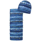 Buff Microfiber Neck Warmer+beanie Blau Junge