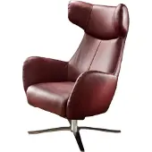KAWOLA RANDY Drehsessel Leder rot