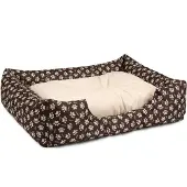 BedDog Hundebett Mimi, Hundesofa aus Cordura, waschbar, M, braun-beige mit Pfoten