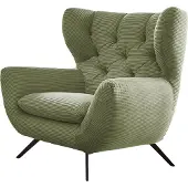 KAWOLA Sessel CHARME Hochlehnsessel Cord olivgrün