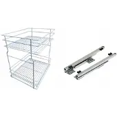 REJS Cargo-Auszug Weiß 40cm 2 Ebenen mit Dämpfung