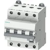 Siemens 5SU1646-7FP10 FI/LS-Schalter, 6 kA, 4P Typ A, 300mA, C-Char, In: 10A Un: 400V 5SU16467FP10