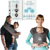 Famanu Tragehilfe aus Baumwolle Charcoal Breeze für Neugeborene - Small
