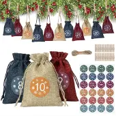 Dripio Adventskalender zum Befüllen, Leinen, 24 Etiketten, Holzklammer