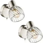 Globo Lighting 2x Wandleuchte, Silber, Chrom, Schwenkbar, Lesefunktion, H 12 cm
