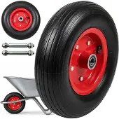 Dripio Steekwagenwielen 2er-Set, 4.00-6, Vollgummi, schwarz/rot