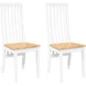 vidaXL Esszimmerstühle 2 Stk. Weiß Massivholz Gummibaum