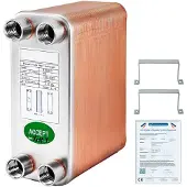 Vevor Plattenwärmetauscher Edelstahl B12-60,Wärmetauscher 60, Plattenwärmetauscher 3,0 MPa, Wärmetauscher heizung