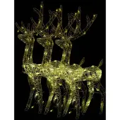 vidaXL LED-Rentiere 3 Stk. Acryl 128 cm Warmweiß