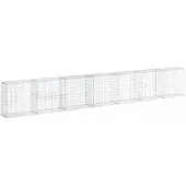 vidaXL Gabione mit Deckel 700x50x100 cm Verzinktes Eisen