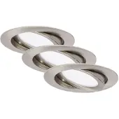 Briloner LED Einbauleuchten 3er Set schwenkbar IP23 7W silber Kunststoff