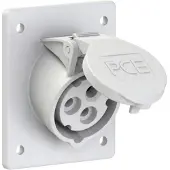 PC Electric 413-1f8 CEE-Anbausteckdose schräg (80x97mm) 16A 3p 1h IP44/IP54 4131f8