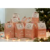 Dripio Adventskalender zum Befüllen, 24 Boxen, Lebkuchenhaus, 8x8x14 cm