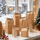 Dripio Adventskalender-Häuschen, 24 Stück, handbemalt, DIY-Set
