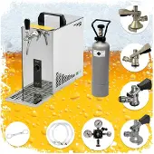 Ich-zapfe Komplett Set - Zapfanlage, Bierzapfanlage, Bierkoffer, Durchlaufkühler PYGMY 25 LE, 1-leitig Trockenkühler, 30 Liter/h, Green Line, ohne