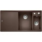 BLANCO Granitspüle "AXIA III 6 S-F", braun (cafe), B:50cm H:19cm T:99cm, Verbundwerkstoff, Küchenspülen, Granitspüle, inklusive gratis Glasschneidebrett und Edelstahl-Schale