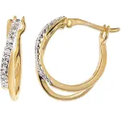 GLIZZ GL1271 Damen-Ohrringe 333 Gold Creolen mit natürlichen Diamanten
