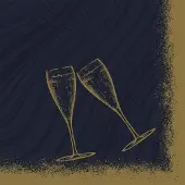 Duniwell Bio-Dunisoft Servietten 40x40 Sparkly Cheers schwarz 60 St Tücher