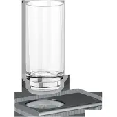 Keuco Glashalter EDITION 400 komplett mit Echtkristall-Glas Schwarzchrom gebürstet