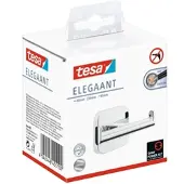 TESA ELEGAANT Design-Haken doppelt, Metall, verchromt, inkl. Klebelösung | 1 Stück