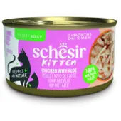 Schesir Kitten Huhn mit Aloe (Gelee) Nassfutter Kätzchen (Dosen)