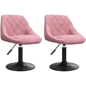 vidaXL Esszimmerstühle 2 Stk. Drehbar Rosa Samt