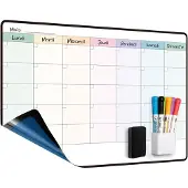 Merkloos Whiteboard Weekplanner, selbstklebender Monatskalender, für Wand, Glas und Tür