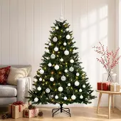 Syfax Künstlicher Weihnachtsbaum mit Weihnachtskugel 150 cm 150 LEDs