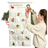 Merkloos Adventskalender zum Befüllen, 24 Fächer, wiederverwendbar, Wanddekoration