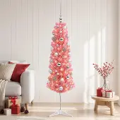 Syfax Künstlicher schmaler Weihnachtsbaum mit Weihnachtskugel 120 cm