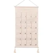 Dripio Canvas Adventskalender, 24 Taschen, DIY, 48x89 cm, Weiß