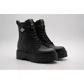 Replay Schnürstiefelette "LUISA FLAME", Damen, Gr. 36, Textil, schwarz, Lederimitat, unifarben mit Farbeinsatz, Schuhe Schnürstiefelette, Schnürboots, Plateauboots mit Logoband an der Ferse