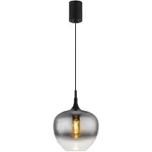 Globo Pendelleuchte Maxy E27 Schwarz matt rauchfarben Metall Glas Ø29cm