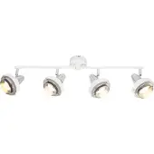 Globo Lighting Strahler Metall weiß, verchromt, Metall weiß, beweglich, LxBxH: 605x100x175mm, exkl. 4x E14 LED 15W 230V