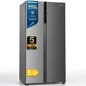 Heinner HSBS-H442NFXE++, Freistehend, Amerikanische Tür, Edelstahl, 2 Tür(en), Berührung, LED