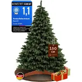 Casaria Künstlicher Weihnachtsbaum Premium 150cm PE / PVC mit Holzständer FSC