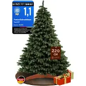 Casaria Künstlicher Weihnachtsbaum Premium 220cm PE / PVC mit Holzständer FSC