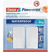 TESA Powerstrips Waterproof Haken WAVE, weiß | 1 Stück