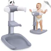 Merkloos Babyduschständer verstellbar, Antirutschbasis, Duschstuhl für 6-36 Monate, Panda Design