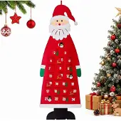 Merkloos Adventskalender aus Filz, 24 Türen, rot-weiß, für die Weihnachtszeit