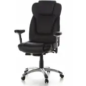 Hjh OFFICE Profi Chefsessel EMBASSY 200 L Ergonomischer Bürostuhl mit Armlehnen (höhenverstellbar) Leder Drehstuhl für Büro, Zuhause